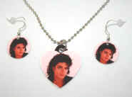 Michael Jackson NECKLACE & EARRING SET - Your choice of photo